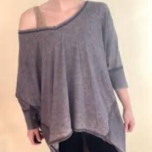 WE THE FREE HILOW OVERSIZED BURNOUT GREEN TUNIC SIZE MED